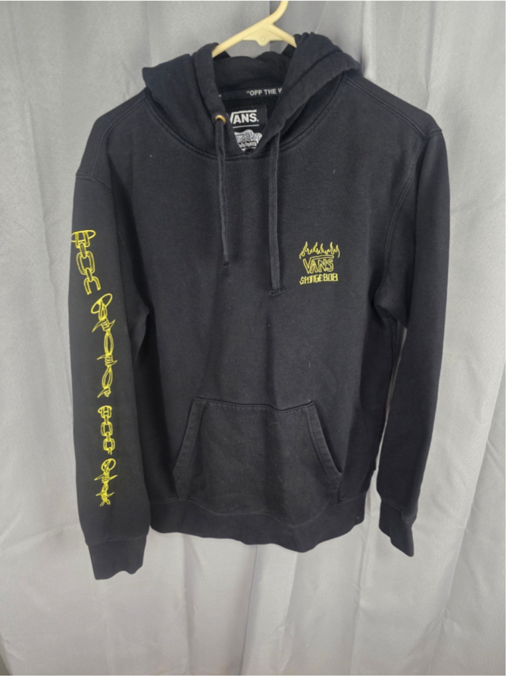Men's Vans x SpongeBob SquarePants Graphic Hoodie Black Yellow Size S